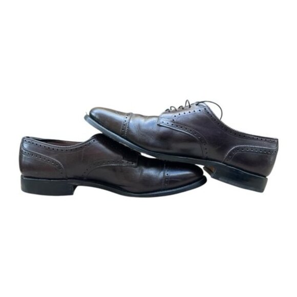 Allen Edmonds Sanford US 12 Burgundy Mens Cap Toe Derby Lace-Up